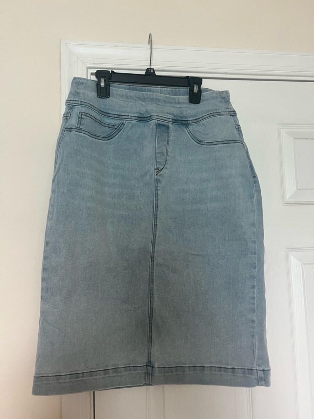 Light Wash Denim Pencil Skirt - Casual Women's Skirt